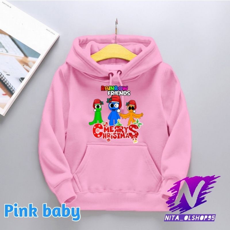 sweater jaket anak rainbow friends merry christmas