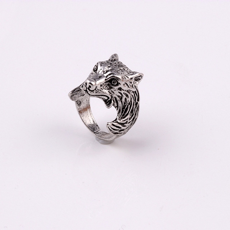 Cincin Desain Serigala Gaya retro Eropa Amerika Untuk Pria