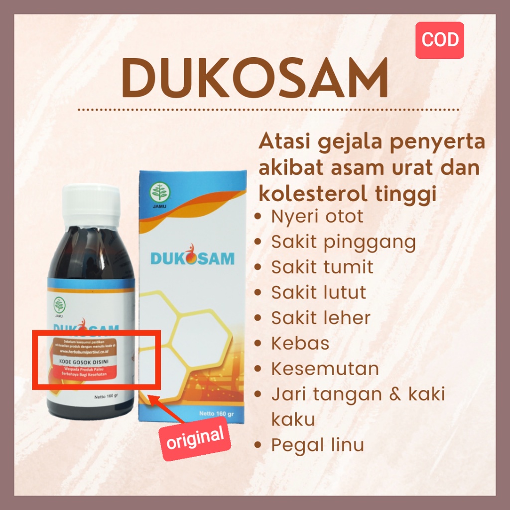 DUKOSAM Madu Herbal Atasi Nyeri Sendi Rematik Asam Urat Kolestrol BPOM Asli Ori
