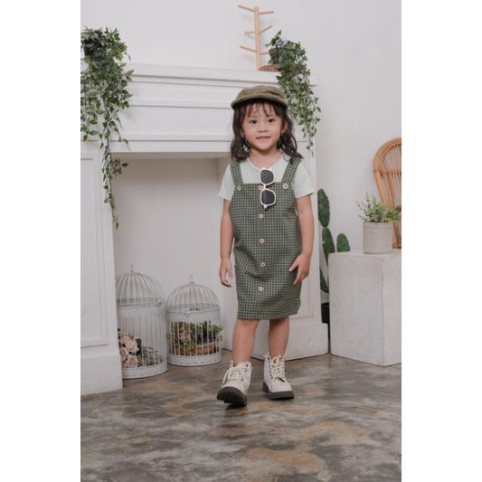 GIRL OVERALL TARTAN - Promo 10.10 Setelan Anak Jumper Bayi Kids Rok Dress Cewek Perempuan Katun Murah 1-4 Thn