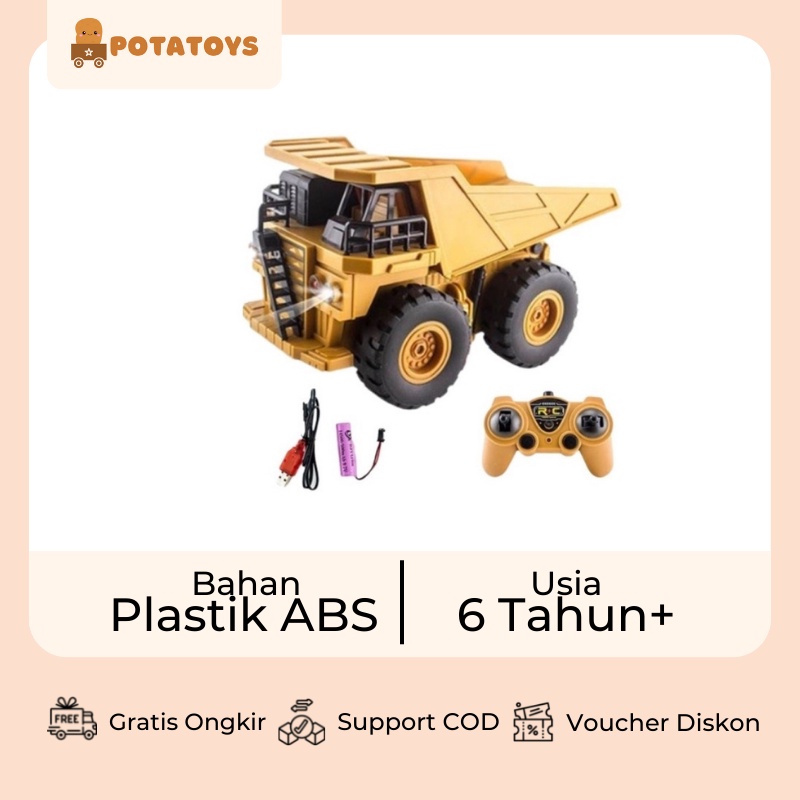 [ Potatoys ] Mainan Remote Control Dump truck / Mobil Remote Control / RC Dump Truck / Mainan dump truck / Remote control truk