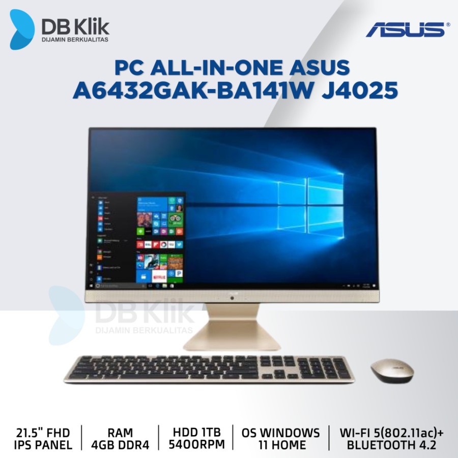 PC AIO ASUS A6432GAK-BA141W J4025 4GB HDD 1TB No DVD WIN11 21.5&quot;