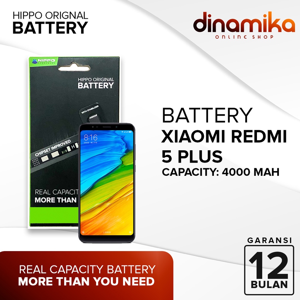 Hippo Baterai Battery ORI 100% Redmi 5 PLUS / BN44 4000MAH ORI Battery Batere Batu Batre Batrai HP Handphone Garansi Original