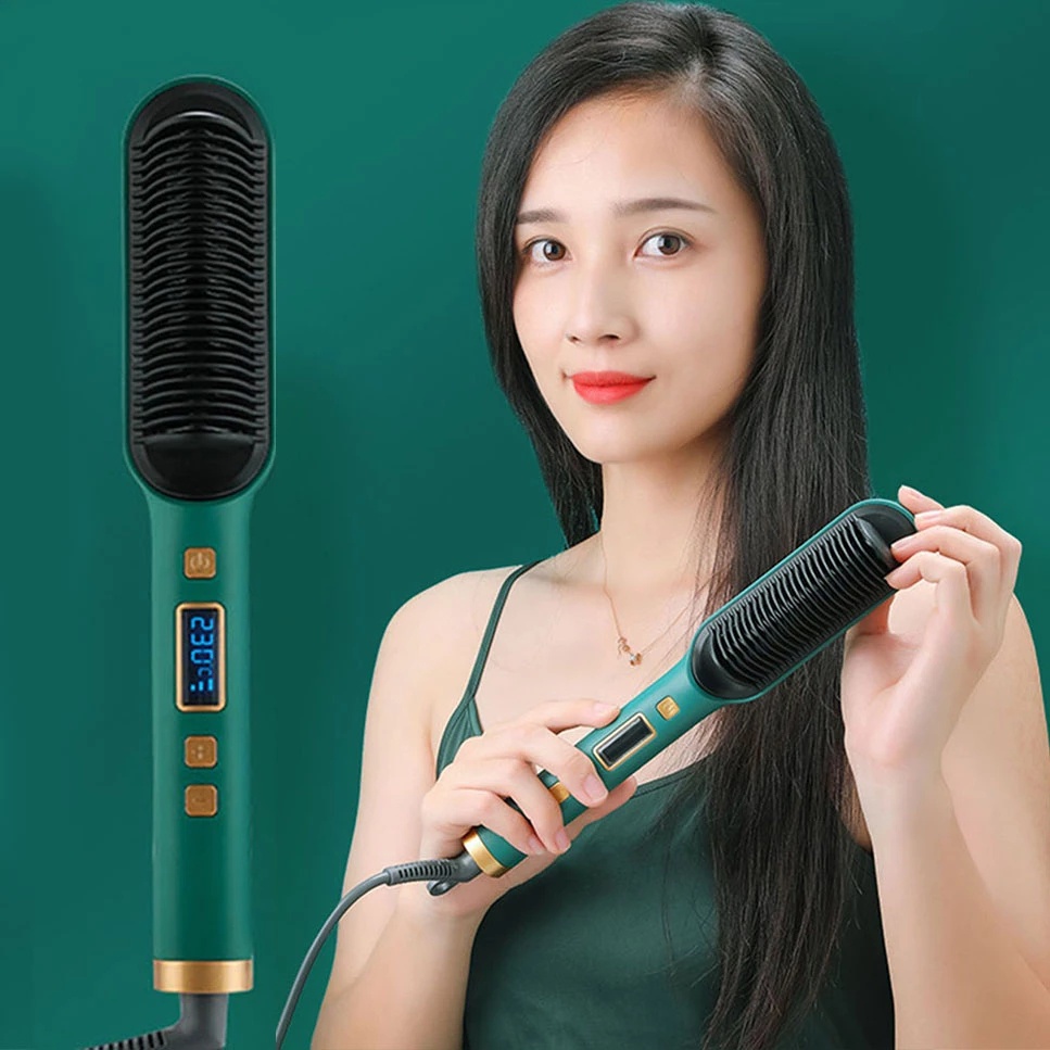 Sisir Catokan Pelurus Rambut (rambut lurus dan keriting) 2 in 1 tidak menyakiti rambut straightening Combs