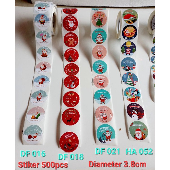 Sticker Natal / Tempelan Natal Bulat / Stiker Natal Roll / Stiker Hampers Natal