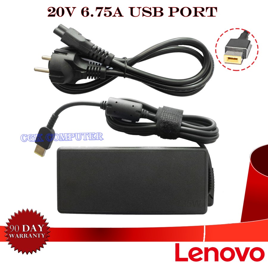 Adaptor Charger Laptop Lenovo 20V 6.75A 135W Original USB SQUAREMOUTH LENOVO 20V_6.75A USB