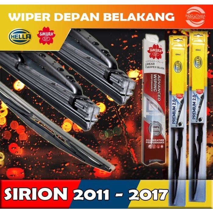 Wiper Depan Belakang Sirion 2011 - 2017 HELLA SAKURA