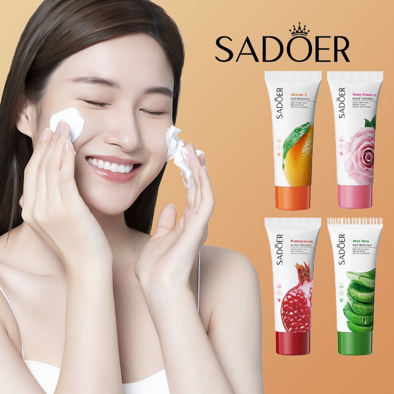 SADOER Facial Wash Cleanser Pencerah Embersih Wajah Yang Ringan Facial Foam Skin Care Pembersih Wajah