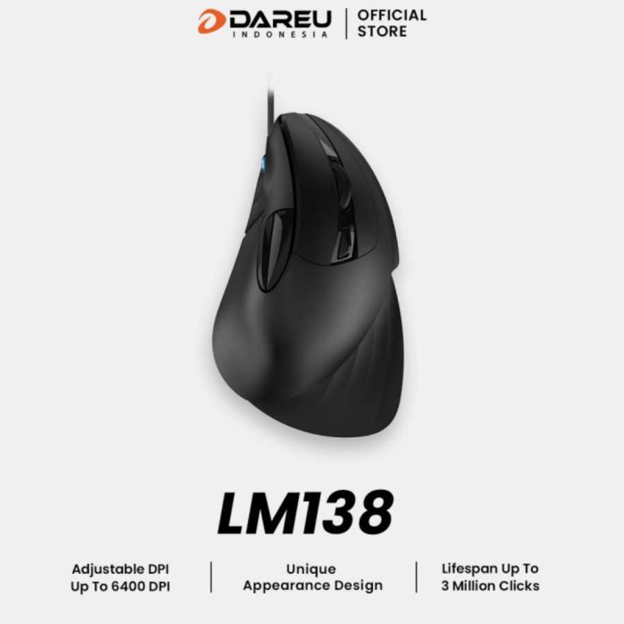 Dareu LM138 Vertical Mouse Ergonomic Design up to 6400 dpi Vertikal