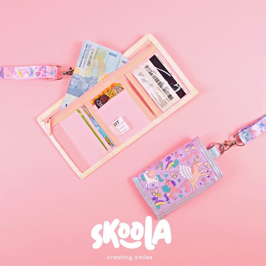 Skoola Dompet Mini Lanyard Anak Perempuan Unicorn Cat Mermaid Lucu - Rira Dara Aira