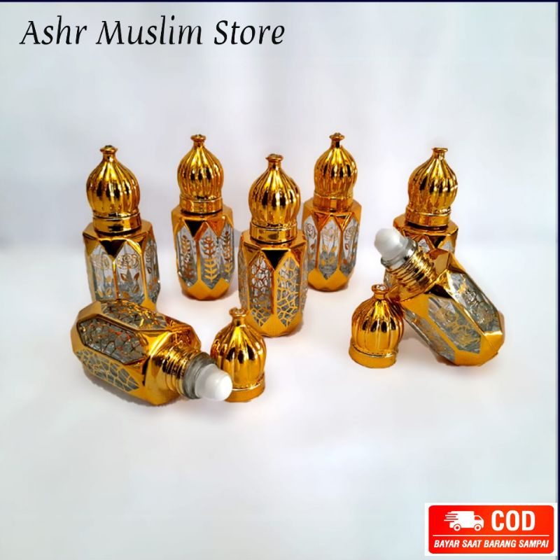 Botol Parfum Mewah Antik Roll On 7ml Arab Saudi Import