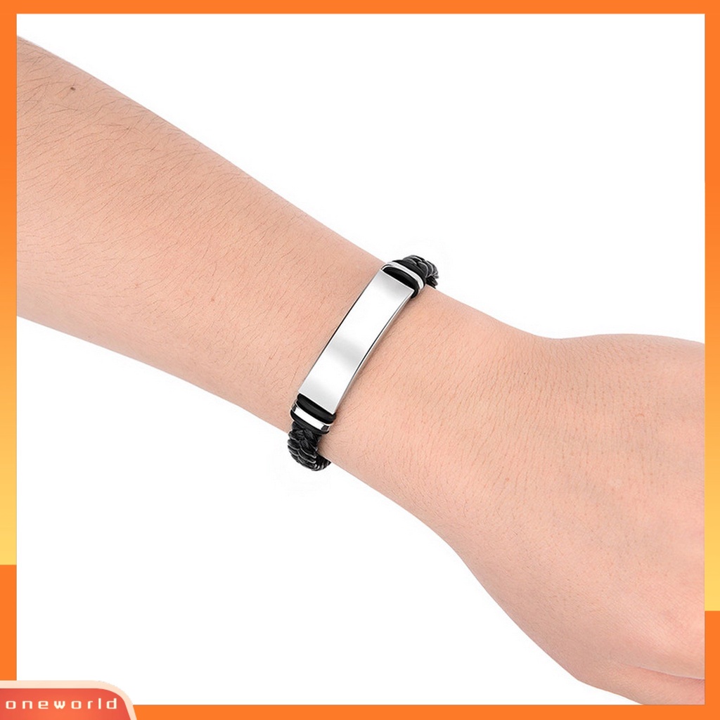 Gelang Kepang Bahan Kulit Imitasi Dengan Buckle Adjustable Untuk Pria