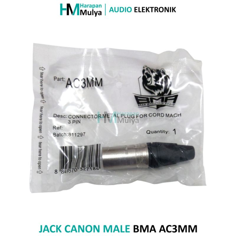 Jack XLR Male BMA AC3MM / Jack Canon Cowok Audio Gitar Mic Microphone