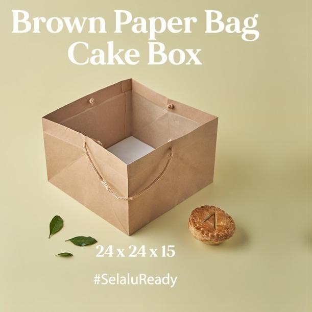 

[Digipack] Brown Paper Bag Cake Box 24 x 24 x 15 | Kantong Kertas