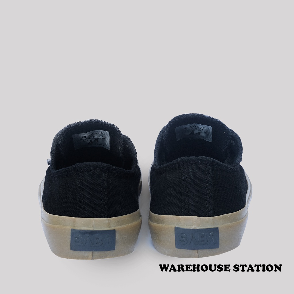 SABA Basic Low Black Gum - Sepatu Sneakers Casual Pria Wanita