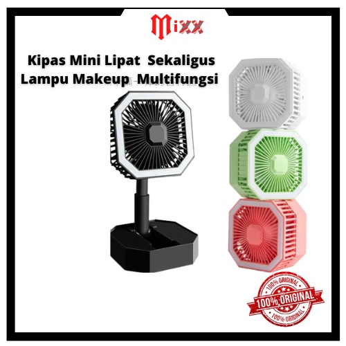 Kipas Angin Mini Lampu/Lipat  LED Recharge USB Standing Fan Portable