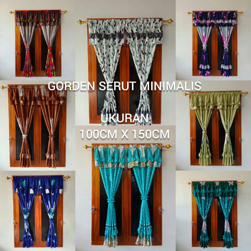 Gorden Jendela Serut Poni Rumbai RempelMinimalis 100x150 Murah Terbaru
