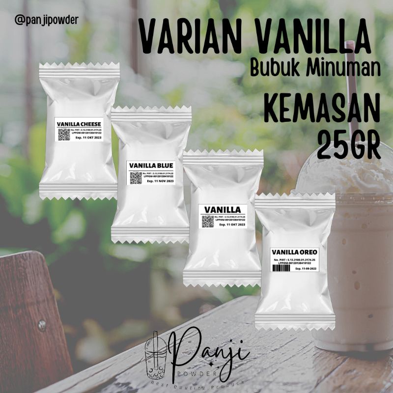 bubuk minuman rasa vanilla 25gr serbuk minuman aneka rasa bubuk minuman kekinian bubuk minuman sache