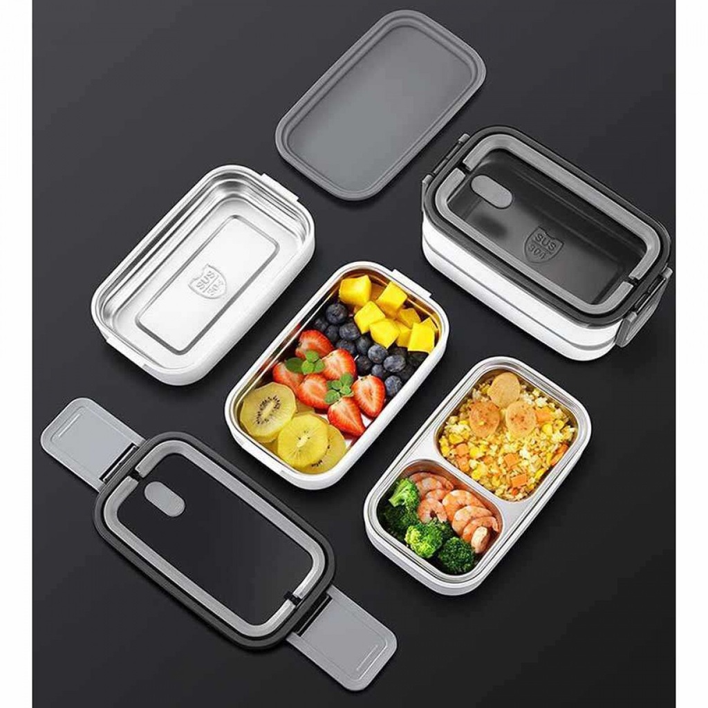 Taffhome Kotak Makan Bekal Bento Lunch Box Stainless Steel