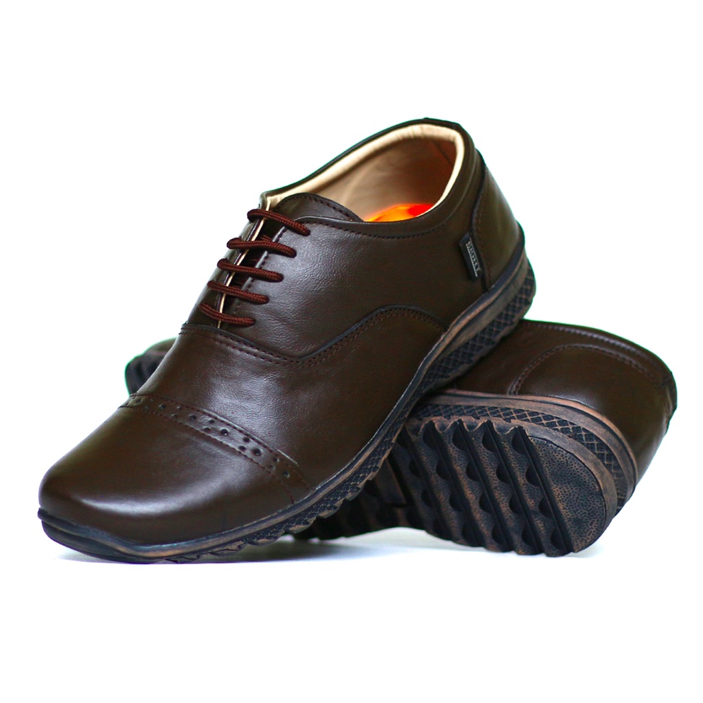 BURAY X SEPATU FORMAL PANTOFEL KULIT PRIA ASLI CASUAL KERJA KANTOR ORIGINAL BLACK BROWN FASHION TRANDY MURAH - Sepatu Pantofel Pria Resmi Oxford Tali Hitam Casual Formal Kuliah Kondangan Kerja Guru