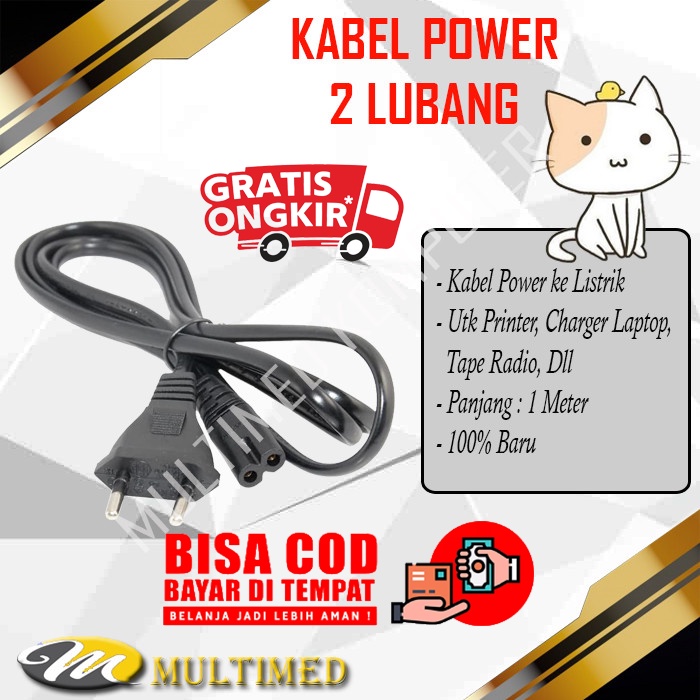 Kabel Power Untuk Printer / Adaptor Laptop 2 Lubang