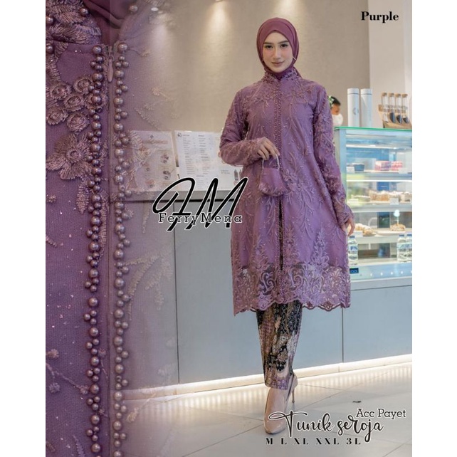 SET KEBAYA TUNIK SEROJA PAYET FULL BORDIR / KEBAYA / KEBAYA MODERN / KEBAYA WISUDA / SET KEBAYA MODERN / KEBAYA BALI / KEBAYA MELAYU / KEBAYA LAMARAN