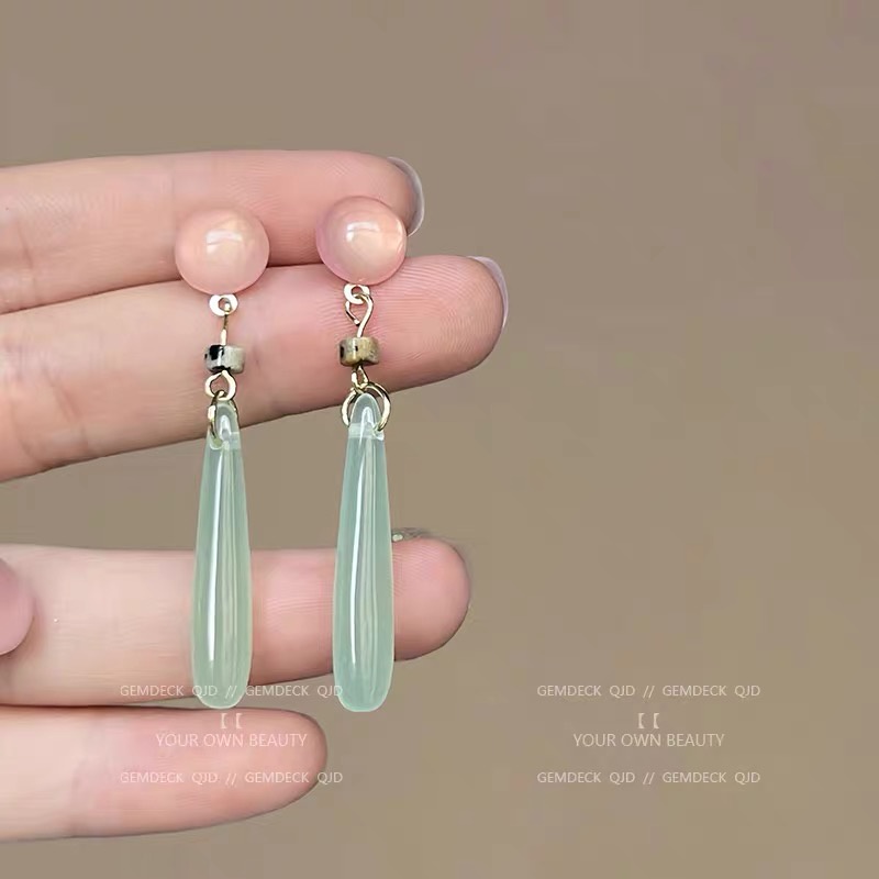 Anting Batu Akik Gaya China Retro