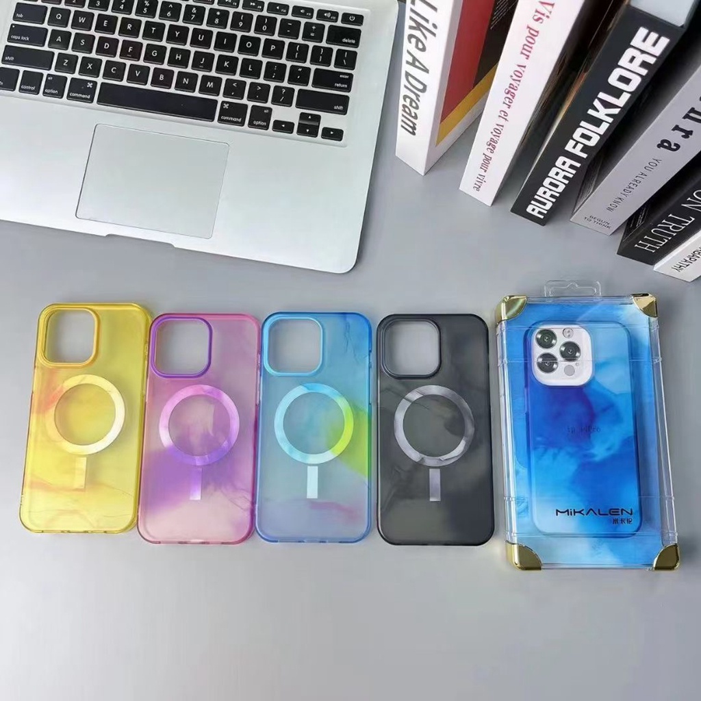 The official version of ink and wash is suitable for iPhone 14 plus mobile phone case 13~14 Pro Max Frosted, anti-skid and fingerprint resistant Anti drop,  magnetic Phone case