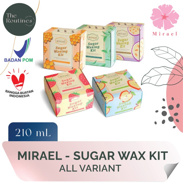 Mirael - Sugar Wax Kit (Sugar Wax Jar 210ml, Kain Wax, Spatula)