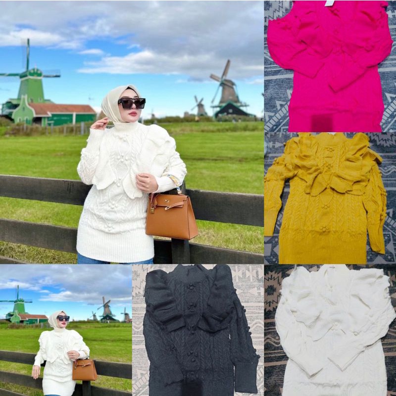 Tunik Rajut import premium ORI BRAND SHELLASAUKIA