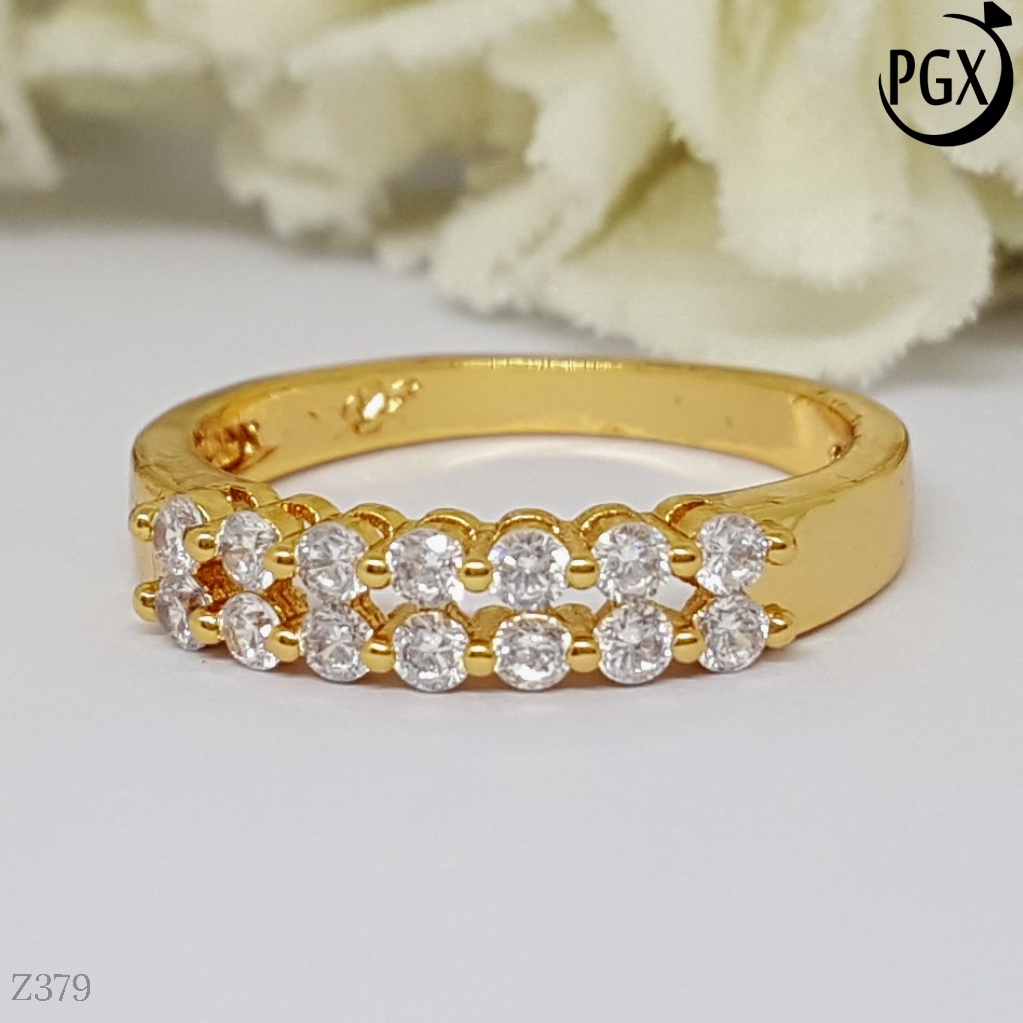 PGX Cincin Xuping Wanita Aksesoris Fashion Perhiasan Lapis Emas Premium - Z379