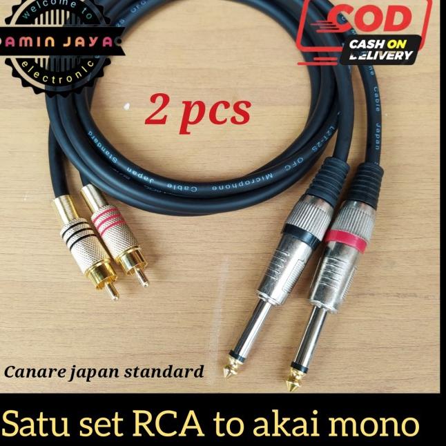 Jack rca to jack akai kabel canare 2 meter - 2 meter