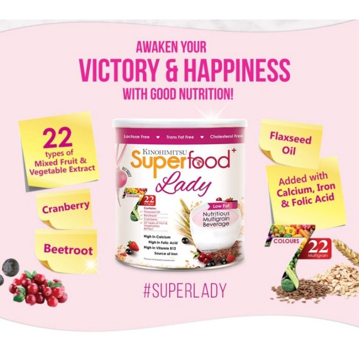 

Tokopratiwiw - Kinohimitsu Superfood+ Lady Kinohimitsu Singapore Multigrain Drink