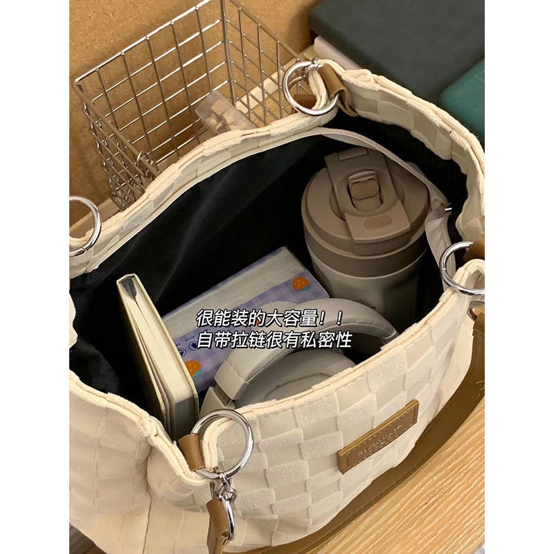 Sera high-end class commuter bag female 2022 new college student single-shoulder portable canvas bag large-capacity tote bag