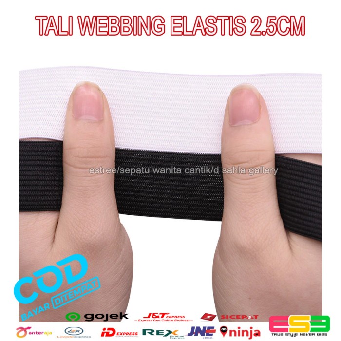Tali Elastis Webbing Webing Elastis 25 Cm Karet Pelipat Meteran