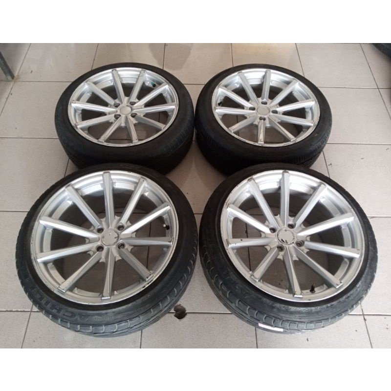 Velg Bekas Mobil Type Celong  HUSTLER R17 Hole 4X100 4X114,3+Ban 205 45 R17 Untuk Mobil Jazz Yaris V
