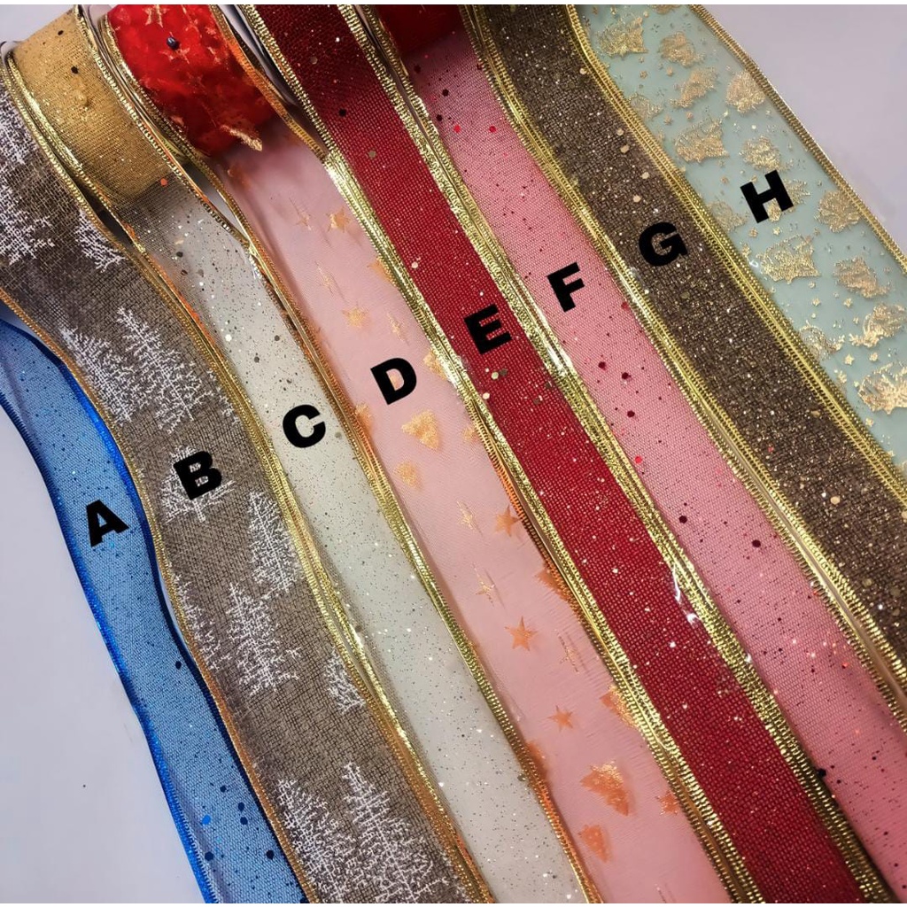 

(CKS) Pita Natal - Pita Glitter - Pita Natal Goni Tile - Pita Ribbon Merry Christmas