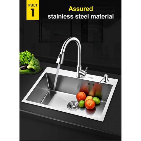 Jual Paket Lengkap Kitchen Sink Inobe Stainless Paket Kran Flexible Shopee Indonesia