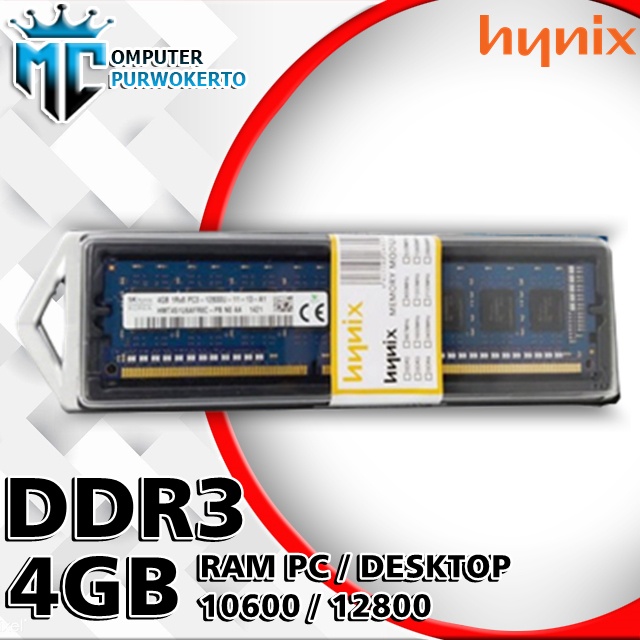 RAM Pc 4GB DDR3 Hynix PC10600 1333Mhz Dan PC 12800 1600Mhz