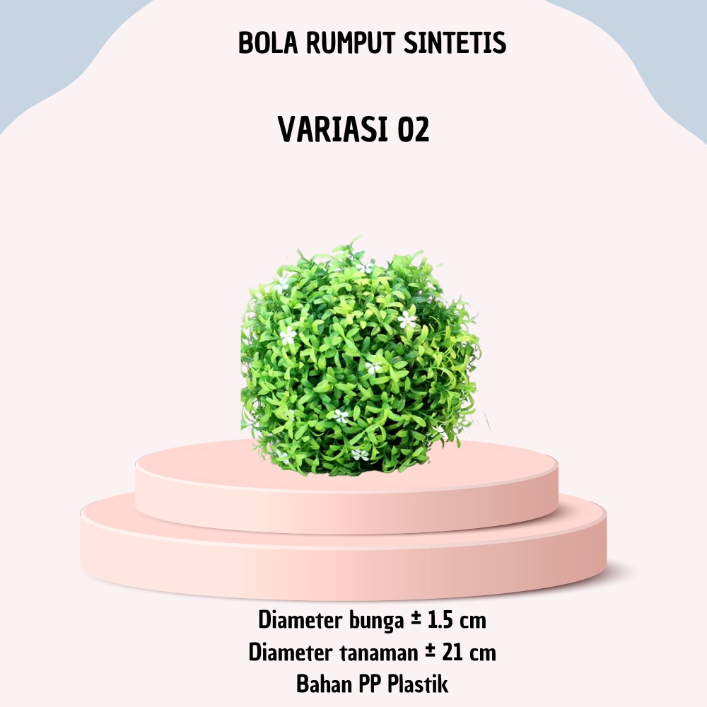 Bola Rumput Sintetis Bola Hias Bonsai Imitasi Ornamen Tanaman Plastik Pajangan Dekorasi Rumah Artificial Grass Ball Satu7an PBP140