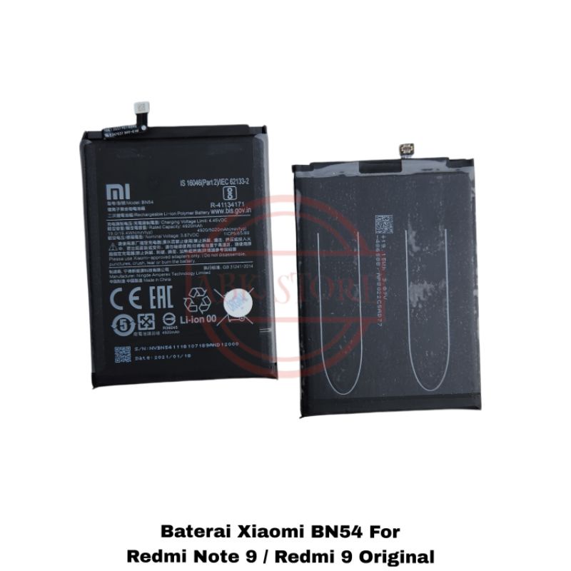 BATERAI BATTERY XIAOMI REDMI NOTE 9 / REDMI 9 BN54 ORIGINAL BATRE