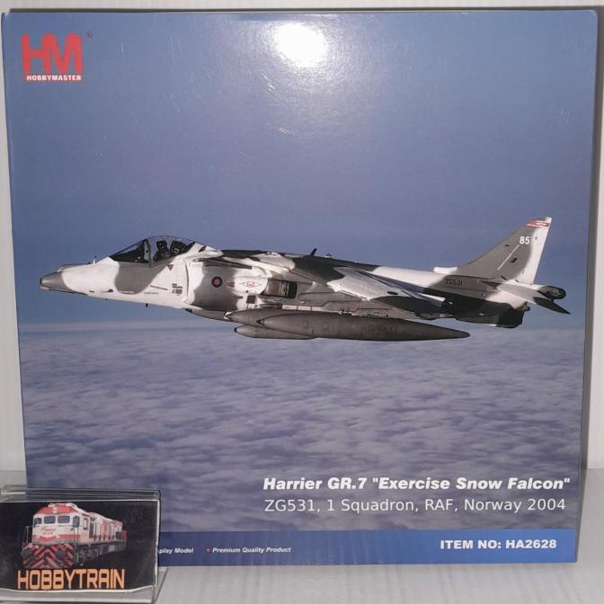 Diecast Pesawat Hobby Master Ha2628 Harrier Gr.7 Exercise Snow Falcon