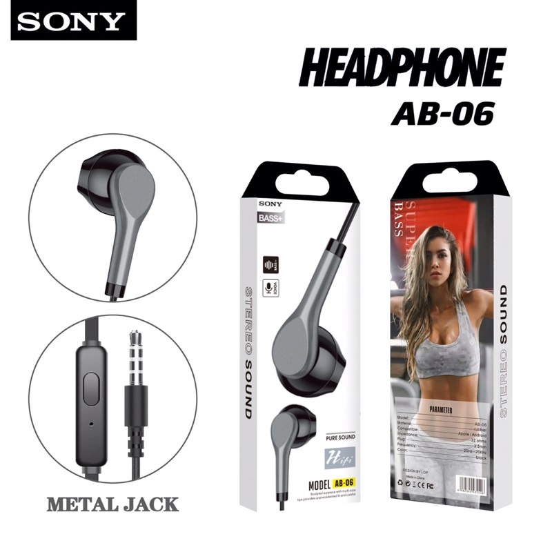 Handsfree HeadsetStereo Pure Sound + Mic AB-06