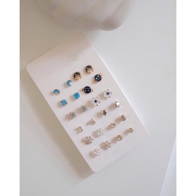 Ark.co - Planetarium set earrings (BASIC ; WINTER) anting planet bulan bintang minimalis