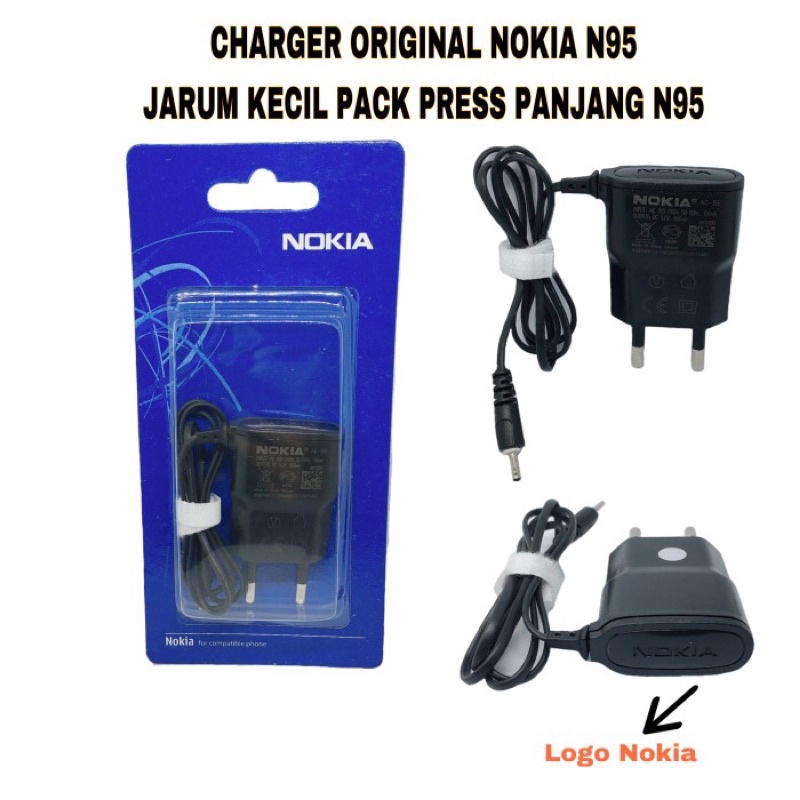 CHARGER ORIGINAL NOKIA N95 JARUM KECIL PACK PRESS PANJANG N95