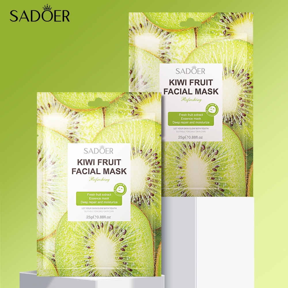 SADOER Fruit Mask Sheet Mask Face Masker Wajah Facial Melembabkan Memutihkan Bahan Sari Buah Masker Series