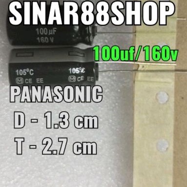 HARGA 100pcs ECO 100UF/160V 100UF 160V 100uf160V ELKO ELCO CAPASITOR PANASONIC ORIGINAL