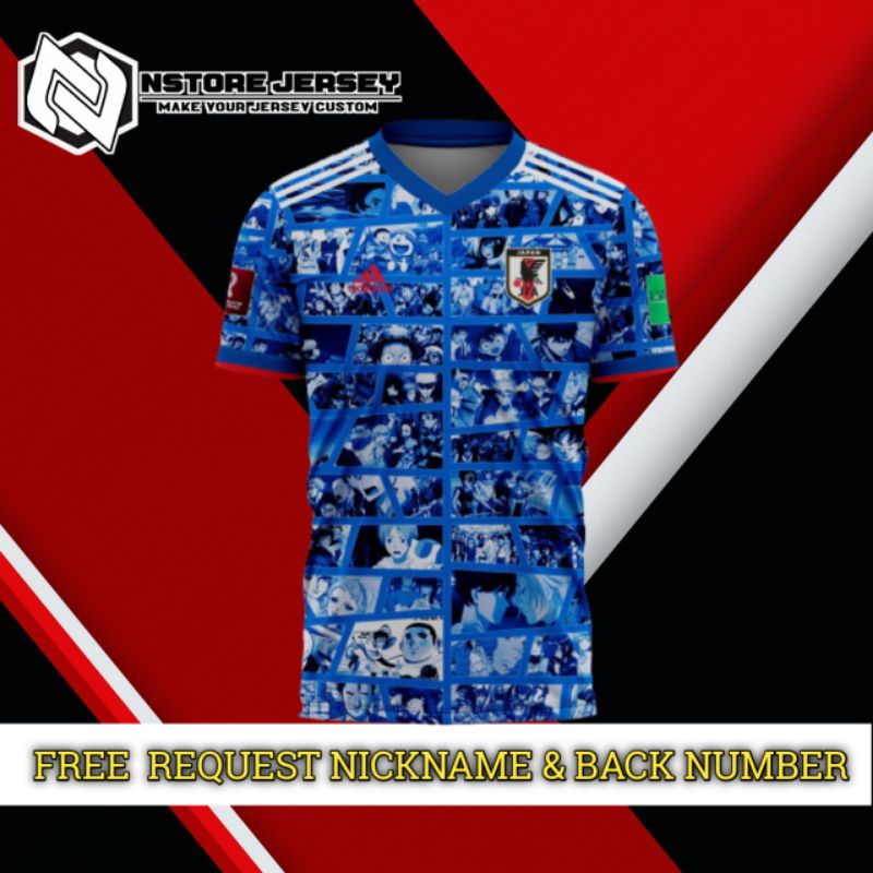 JERSEY JAPAN JEPANG ANIME COMIC VERSION PIALA DUNIA 2022 FULL PRINTING FREE NICKNAME