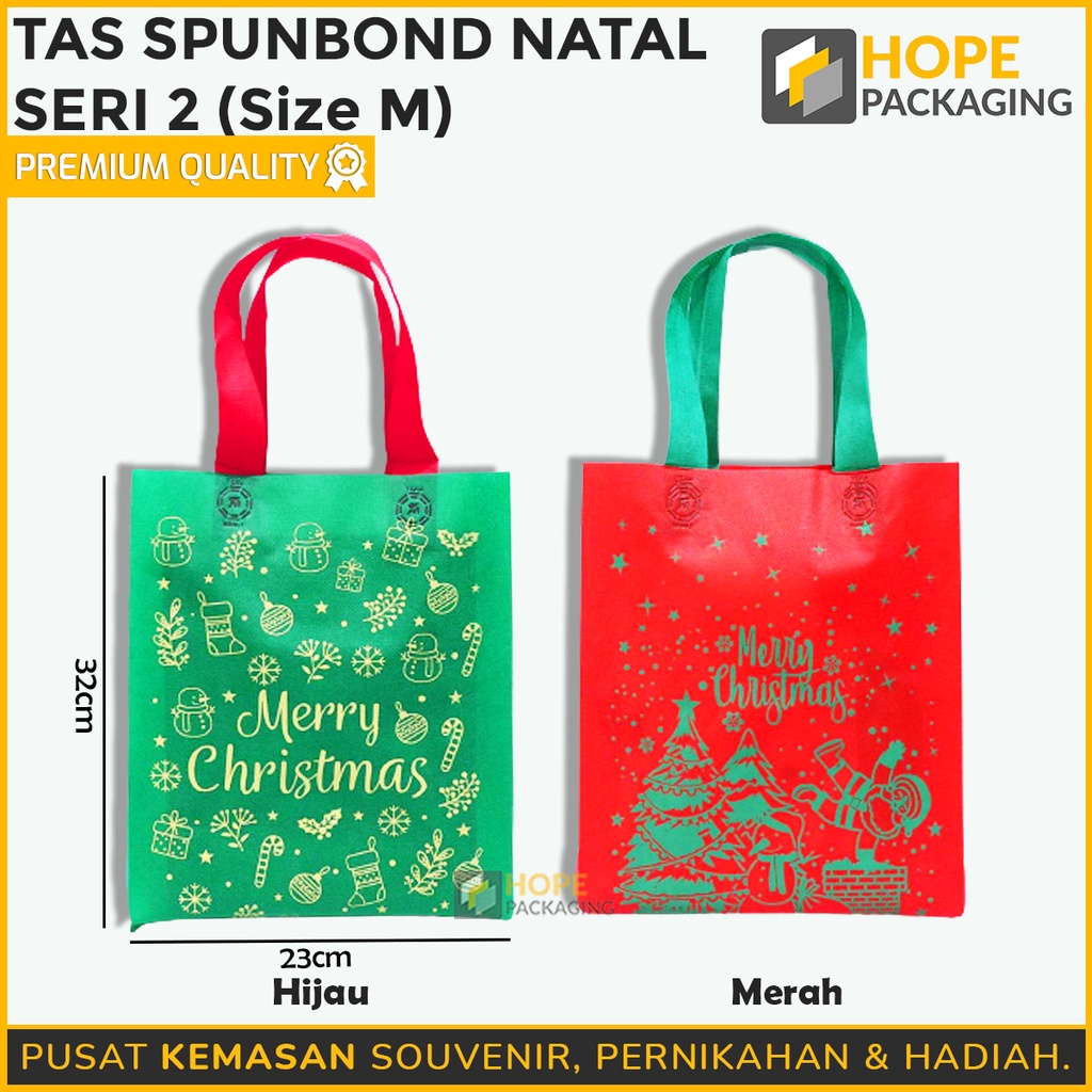 

Goodie Bag Tas Spunbond Edisi Natal / Tas Kain Souvenir Hampers Merry Christmas And Happy New Year / Tas Jinjing Hampers Natal