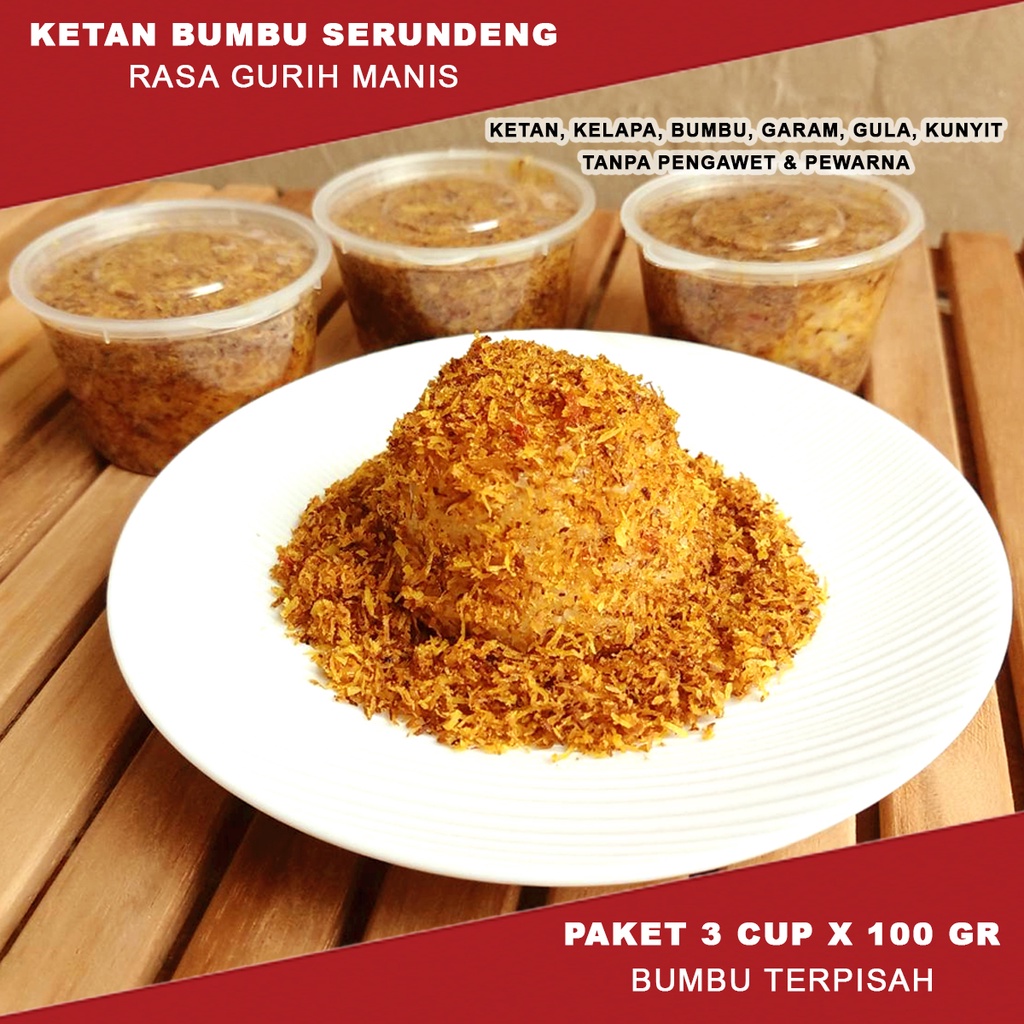 

Ketan bumbu serundeng paket 3 cup